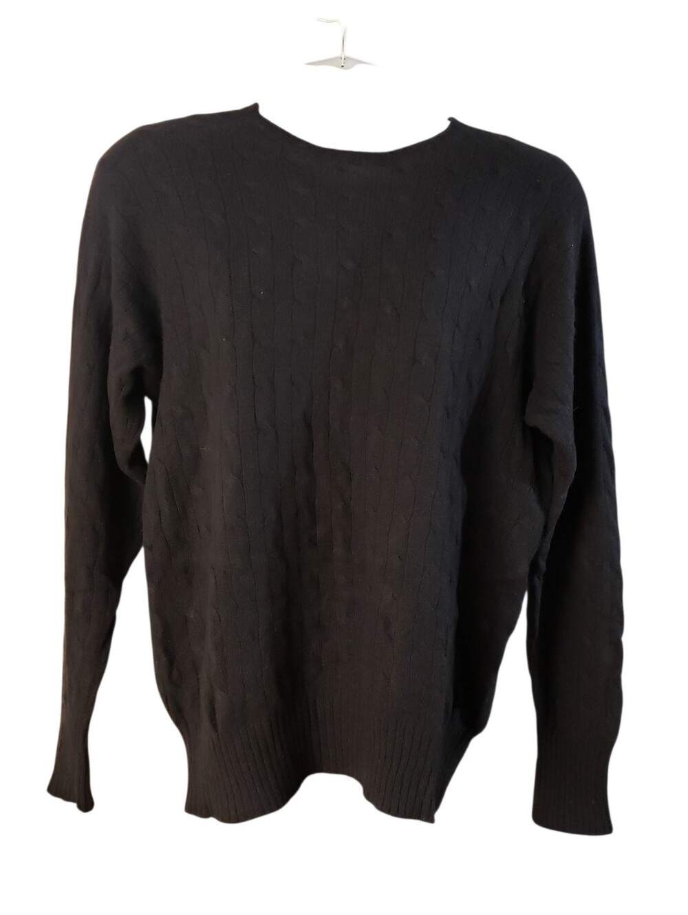 Polo Ralph Lauren Cable Knit 100% Cashmere Black Sweater Men's XL